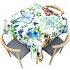 Morbuy Tovaglia Quadrata Antimacchia, Motivo Farfalla Tovaglie Impermeabile Idrorepellente Tovaglia Giardino Copritavolo Lavabile per Cucina Compleanno Feste (120x120cm,Fiori Blu)