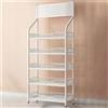 Generic Scaffale for Snack a 5 Livelli for Negozi, espositore for Patatine del supermercato, Organizer for Caramelle da Pavimento, scaffale in Metallo for Snack/Frutta/Strumenti(White,50 * 27 * 165cm)