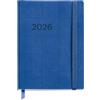Miquelrius - Agenda settimanale 2026, flessibile e facile da trasportare (122 x 168 mm), copertina cucita in morbida pelle, carta 80 g/m², pianificazione settimanale, ES-EN-PT, quadri blu navy