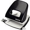 Leitz Pratica Perforatrice da Ufficio, Capacità Fino a 30 Fogli, Nero, Metallo, Guida di Arresto con Barra di Selezione Del Formato, Gamma Nexxt, 50080095