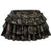 GORGLITTER Gonna da donna Y2K, con motivo mimetico, multistrato, corta, in vita elasticizzata, con orlo increspato, verde militare, S