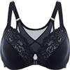 DELIMIRA Reggiseno Posturale Apertura Frontale Taglie Forti Pizzo Racerback Senza Imbottitura con Ferretto Rose affumicate 3G