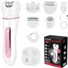 Yananmu Epilatore elettrico donna, l'ultimo dispositivo elettrico 5 in 1 per la depilazione di viso, mani, gambe, zona bikini, con funzioni di pulizia, massaggio ed esfoliazione