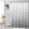 Central Park Tenda da doccia in tessuto grigio Ombre con motivo a cialda e impermeabile, con stampa sfumata, per bagno, spa, hotel, con 12 occhielli (bianco panna/grigio, 177,8 x 182,9 cm)