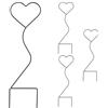 Relaxdays Supporto per Piante Rampicanti in Vaso, Forma di Cuore, Set 4 Sostegni per Rose, HxL: 49x14 cm, Metallo, Nero