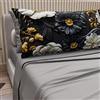 PETTI Artigiani Italiani - Lenzuola in Cotone con Federe in Stampa Digitale, Lenzuola Matrimoniali, Completo Letto Matrimoniale, Floreale 6 Grigio Scuro, 100% Made in Italy