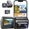 DDPAI Dash Cam Auto, 4K + 1080P Telecamera Auto con 32GB eMMC Integrati, Visione Notturna A Colori, 4G LTE Support, WiFi 6 5GHz, GPS, Modalità Parcheggio 24H, Schermo IPS 3, ADAS, G-Sensor, Z60