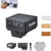 Godox IT20 S IT20S Mini flash per fotocamera Sony, TTL Godox Flash, 700+ piena potenza, tempo di riciclo 1,5 s, ricarica USB-C, con diffusore magnetico e filtro, nero