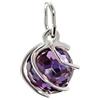 NKlaus Ciondolo a sfera in argento 925 Zircone Ametista 7mm Donna 7859