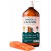 MeerBach & Rose 1 litro di olio di salmone per animali, olio di salmone per cani e gatti, olio di pesce per cani, prodotto naturale
