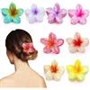 XWCHASA 8 Pezzi Pinze per Capelli, Mollettone Fiore Hawaiano per Capelli Spessi, Fiori Colorati, Mollette Capelli Donna dei Capelli Antiscivolo(Fiori A)