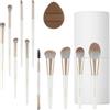 ACCOF Set di Pennelli per Trucco Manici Perlati,14 Pezzi Pennelli Trucco Vegani Setole Sintetiche per Fondotinta in Polvere Correttore Fard Contouring Ombretto, Cruelty-free Pennelli Cosmetici con Custodia
