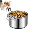 Generic Contenitore per alimenti per animali domestici - contenitori per cani in acciaio inox, ciotola per cibo e acqua sospesa, ispessito, antiscivolo, rialzato, per gabbie per animali domestici,