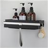 Womamny Mensola Bagno Senza Foratura, Porta Shampoo Doccia Acciaio Inossidabile, Mensola Bagno Adesiva, Organizer Doccia Muro per Articoli Da Toeletta/Raschietti per Vetri - Nero