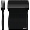 Coztie Posate in plastica, 200 forchette in plastica, posate per feste, forchette da dolce, forchette da dolci, riutilizzabili e resistenti, per famiglia, feste, compleanni, matrimoni, 18 x 2 cm, colore nero