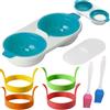 DALAETUS 7 Pezzi Cuociuova con Doppio Contenitore Set, Cuoci Uova con Pennello per Olio, Creatore di Omelette, Tazze per Cuocere le Uova Blu, PP Cuociuova per Microonde, Forni, Cucina, Colazione