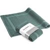 herzbach home Tappetino da Bagno 50x80 cm Set di 2 | 100% cotone | Tappetino Doccia | 1000g/m² | Verde Oceano