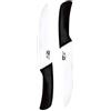 EUROXANTY Coltello con lama in ceramica | Ceramica di Zirconia | Lama extra affilata | Resistente all'abrasione | Manico ergonomico | Taglio preciso | 20 cm | NERO 2 UNITÀ)