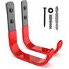 SunVFaFa Ganci per parete Garage Acciaio Rosso, 2 Pezzi 10cm 25kg | Ganci per appendere lega acciaio anticorrosione fissabili a parete, garage cucina bagno attrezzi tubi corde utensili