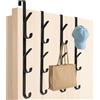 Tahbarshi Appendiabiti sopra la porta, 4 pezzi x 5 ganci sopra la porta, appendiabiti in acciaio inox per camera da letto, vestiti, asciugamani, cappelli, borse risparmio (nero, 2,2 cm)