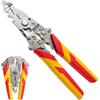 LTHERMELK Pinza Spelafili 9 in 1 Multifunzione Professionale | 1000V VDE Isolata per Sicurezza | Taglia Bulloni, Cesoie per Cavi Elettrici | Tronchesi per Elettricista