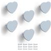 Poliplast - Set da 6 Maniglie, Design a Cuore, Modello 313, per Bambini, Verniciato a mano, Colore Azzurro Chiaro