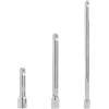 Wvxilyr 3 Pezzi Prolunga per Chiave a Cricchetto 3/8, Prolunghe per Cricchetto, Prolunghe da 75 mm, 150 mm e 250 mm in Acciaio al Cromo Vanadio per Utilizzo Professionale e Domestico, per Riparazioni