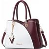 SiMYEER Borse e borse Top Handle Satchel Borse a tracolla Messenger Tote Bag per le signore, 1-2-vino