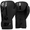 Starpro Guantoni da boxe Obsidian Nero Opaco - Pelle Fuax - Guanti da allenamento, sparring e kickboxing per uomini e donne - 8oz 10oz 12oz 14oz 16oz