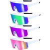DASHUAIGE Set di 4 paia di occhiali da ciclismo per bicicletta Velo UV 400, occhiali da sole da donna, uomo, bici da corsa, sci, rave (telaio bianco)