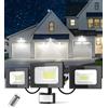 Bellanny 100W Faretto Led da Esterno, 10000LM 6500K Bianca Fredda Faro con Sensore di Movimento, IP65 Impermeabile 3 Moda Luci di sicurezza Proiettore a tre teste per Interno,Giardino,Garage,Cortile