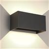 wisdom line 25W LED Applique da Esterno/Interno Lampada a Parete IP65 Impermeabile Moderno Alluminio Nero 3000K Bianco Caldo Applique per Esterno Luce da Parete Angolo di Luce Regolabile