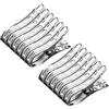 Clip a coda lunga in acciaio inossidabile, mollette con ganci | Mollette antivento a coda lunga con ganci | Clip con presa forte in acciaio inossidabile da 10 pezzi, clip multifunzionale salvaspazio