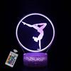 INTUPGD Regalo de Ginnastica per Ragazza, Lampade 3D Illusione Ottica Luce Notturna con 16 Cambi di Colore e Telecomando 3D Lampada per Donne Adulto Bambini, Ragazzo (Ginnastica 2)
