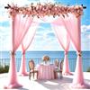 Saituo Home Tessuto per Drappeggio di Arco di Nozze 75 x 800 cm, Chiffon Drappeggio per Arco Nuziale, Tulle Trasparente Decorazioni per Matrimoni, Cerimonia, Festa, Fase, Sfondo (Rosa chiaro)