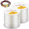 dogmoon Filo elastico, 2 rotoli da 0,6 mm, filo elastico per gioielli, filo elastico per braccialetti, 200 metri