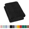 BaSaTex Set di 2 teli doccia in spugna, 70 x 140 cm, 100% cotone, 2 teli da doccia, colore nero