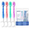 PORFOYO 26 mini spazzolini da viaggio, 5 in 1, spazzolino da denti e filo interdentale, spazzolini da denti con dentifricio, mini pennelli da viaggio, raschietto per lingua (confezione mista)