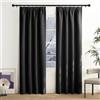 NICETOWN Tende oscuranti di colore nero, lunghezza 200 cm, opache, con fettuccia arricciata, set da 2 pezzi, 200 x 140 cm (altezza x larghezza), per il soggiorno, protezione dal freddo