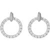 MILOR Orecchini a lobo donna in argento 925 placcato con cerchio pendente e cubic zirconia - Eleganti e Ipoallergenici - Gioielli donna made in Italy - Regalo per Festa della mamma e compleanno