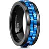 King Will Anelli da Uomo in Acciaio Inox Nero con Spinner Gear Anelli Fidget Due Anelli Gear Neri Anello di Ansia per Uomo Donna Giocattolo Anti-Stress Anello da Matrimonio Elegante, V 1/2(64.64mm