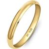 Amberta Fede Nuziale in Argento Sterling 925 Placcato Oro Giallo