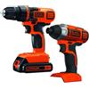 BLACK+DECKER Trapano senza fili e avvitatore a percussione da 20 V, kit combinato con batteria e caricabatterie (BD2KITCDDI)