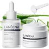 LANBENA Set 3 in 1 per la rimozione dei punti neri, strisce dei pori (30 g), siero minimizzante dei pori (30 ml) e carta per la rimozione, maschera per viso, riduce al minimo i pori e lascia la pelle