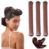 ZYEKIU 3 Pezzi Bigodino Lungo per Boccoli, Fascia Bigodino Capelli, Morbido Diy Curling iron Fascia Capelli, Heatless Curler con Gancio, Duraturo Bigodini Morbidi per Corti Lisci Ricci (Marrone)