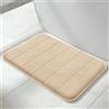 Yimobra Tappetino da bagno antiscivolo, 61 x 43 cm, super assorbente, spesso, lavabile in lavatrice, facile da asciugare, colore: beige