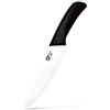 EUROXANTY Coltello con lama in ceramica | Ceramica di Zirconia | Lama extra affilata | Resistente all'abrasione | Manico ergonomico | Taglio preciso | 20 cm | (nero)