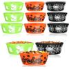 com-four® 12x Ciotole per Snack di Halloween - Set di Ciotole per Dolci confezionati - Piatti per Snack in Plastica - Stoviglie per Feste per Halloween e Feste a Tema (12 pezzi - 3 colori)
