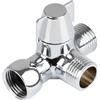 Wuzdy G1/2 Valvola Adattatrice a T Ricambio, Deviatore G1/2Valvola, Valvola Deviatore Rubinetto, Valvola Deviatore Doccia, In Ottone, Cromo Lucido, Per Soffione Doccia, Braccio Valvola Adattatrice