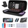 ROOFEI Custodia per Nintendo Switch 2 2025 Console - Portatile Borsa da Viaggio Trasport con 10 Cartucce di Gioco & Pellicola Protettiva - Trasparente Cover Rigida per Nintendo Switch 2 Console & Accessori